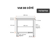Table inox soubassement 700 x 600 mm / GOLDINOX