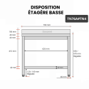 Table inox soubassement 700 x 600 mm adossée / GOLDINOX
