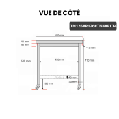 Table inox soubassement 1200 x 600 mm avec renfort sur roulettes / GOLDINOX