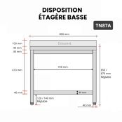 Table inox 800 x 700 mm adossée PREMIUM / GOLDINOX 