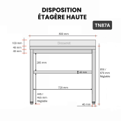 Table inox 800 x 700 mm adossée PREMIUM / GOLDINOX 
