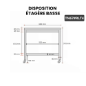 Table inox 600 x 700 mm sur roulettes / GOLDINOX 