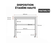 Table inox 600 x 700 mm sur roulettes / GOLDINOX 