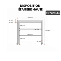 Table inox 700 x 700 mm sur roulettes / GOLDINOX 