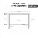 Table inox 1600 x 700 mm sur roulettes / GOLDINOX 
