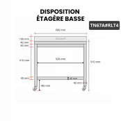 Table inox 600 x 700 mm adossée sur roulettes / GOLDINOX 