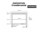 Table inox 1000 x 700 mm avec renfort / GOLDINOX