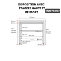 Table inox 1000 x 700 mm avec renfort / GOLDINOX