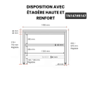 Table inox 1400 x 700 mm avec renfort / GOLDINOX