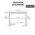 Table inox 1500 x 700 mm avec renfort / GOLDINOX