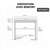 Table inox 700 x 700 mm adossée avec renfort / GOLDINOX