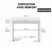Table inox 1000 x 700 mm adossée avec renfort / GOLDINOX 