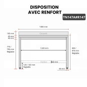 Table inox 1400 x 700 mm adossée avec renfort / GOLDINOX