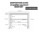 Table inox 1400 x 700 mm avec renfort sur roulettes / GOLDINOX