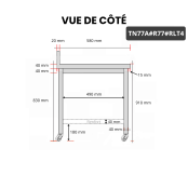 Table inox 700 x 700 mm adossée avec renfort sur roulettes / GOLDINOX