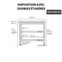 Table inox 1200 x 700 mm avec 2 étagères / GOLDINOX