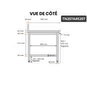 Table inox 2000 x 700 mm adossée avec 2 étagères / GOLDINOX