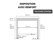 Table inox soubassement 1200 x 700 mm avec renfort / GOLDINOX