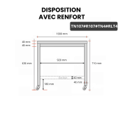 Table inox soubassement 1000 x 700 mm avec renfort sur roulettes / GOLDINOX