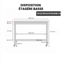 Table inox soubassement 1600 x 700 mm avec renfort sur roulettes / GOLDINOX