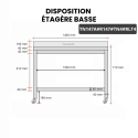Table inox soubassement 1400 x 700 mm adossée avec renfort sur roulettes / GOLDINOX