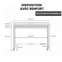 Table inox soubassement 1500 x 700 mm adossée avec renfort sur roulettes / GOLDINOX