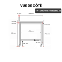 Table inox soubassement 1500 x 700 mm adossée avec renfort sur roulettes / GOLDINOX