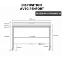 Table inox soubassement 1800 x 700 mm adossée avec renfort sur roulettes / GOLDINOX