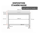Table inox soubassement 2000 x 700 mm adossée avec renfort sur roulettes / GOLDINOX