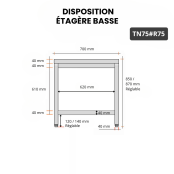 Table inox 700 x 500 mm avec renfort / GOLDINOX