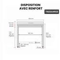 Table inox 500 x 500 mm adossée avec renfort / GOLDINOX