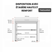 Table inox 600 x 500 mm adossée avec renfort / GOLDINOX