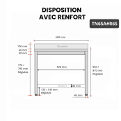 Table inox 600 x 500 mm adossée avec renfort / GOLDINOX