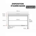 Table inox 1400 x 500 mm adossée avec renfort / GOLDINOX
