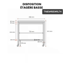 Table inox 800 x 500 mm avec renfort sur roulettes / GOLDINOX