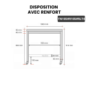 Table inox 1000 x 500 mm avec renfort sur roulettes / GOLDINOX