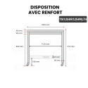 Table inox 1200 x 500 mm avec renfort sur roulettes / GOLDINOX