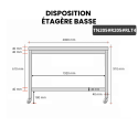 Table inox 2000 x 500 mm avec renfort sur roulettes / GOLDINOX