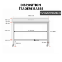 Table inox 1800 x 500 mm adossée avec renfort sur roulettes / GOLDINOX