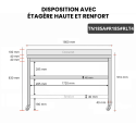 Table inox 1800 x 500 mm adossée avec renfort sur roulettes / GOLDINOX