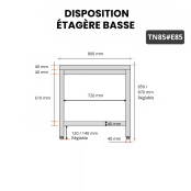 Table inox 800 x 500 mm avec 2 étagères / GOLDINOX