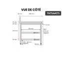 Table inox 700 x 500 mm adossée avec 2 étagères / GOLDINOX