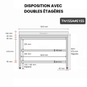 Table inox 1500 x 500 mm adossée avec 2 étagères / GOLDINOX