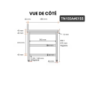Table inox 1500 x 500 mm adossée avec 2 étagères / GOLDINOX