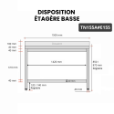 Table inox 1500 x 500 mm adossée avec 2 étagères / GOLDINOX