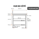 Table inox 2000 x 500 mm adossée avec 2 étagères / GOLDINOX