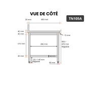 Table inox 1000 x 500 mm adossée / GOLDINOX