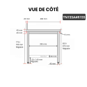 Table inox 1500 x 500 mm adossée avec renfort / GOLDINOX