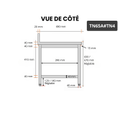 Table inox soubassement 600 x 500 mm adossée / GOLDINOX