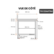 Table inox soubassement 1200 x 500 mm adossée / GOLDINOX